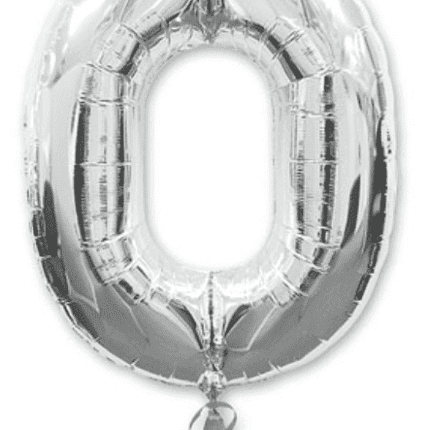 шар цифра 0 серебро